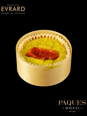 Flan d'asperges parmesan et tomate confite