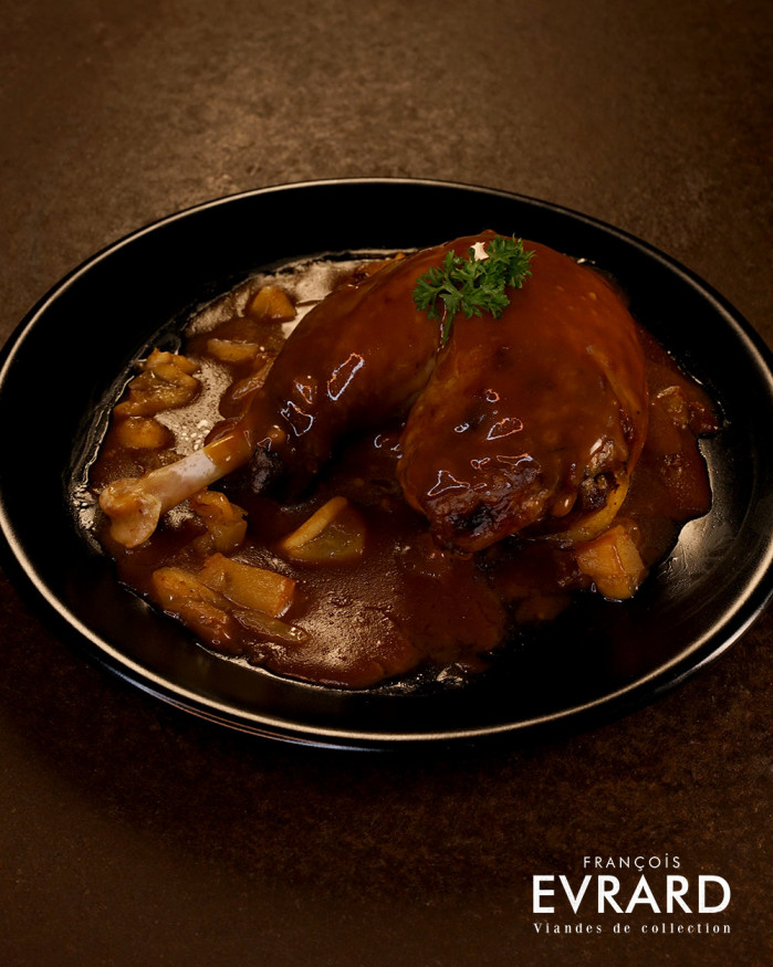 Pintade aux poires caramélisées