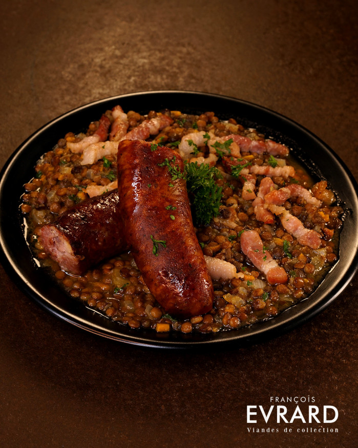 Saucisse aux lentilles
