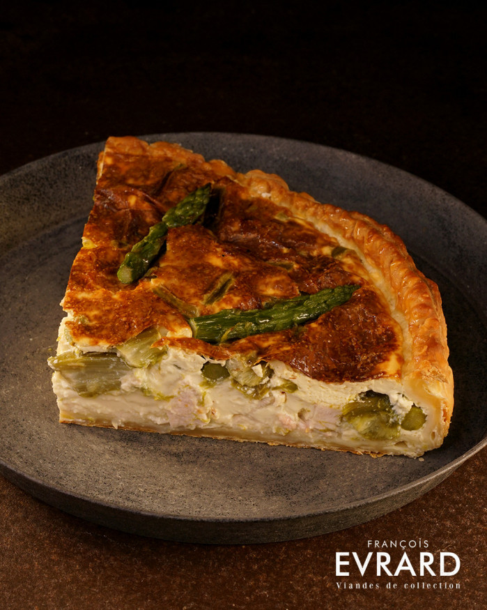 Grande Quiche poulet et asperges vertes (au poids)
