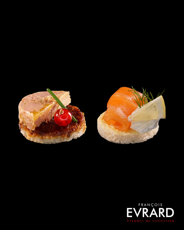 Plateau prestige Foie gras et Saumon 24 pièces