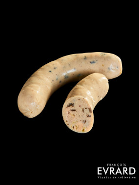 Boudin blanc aux morilles et pépites de foie gras