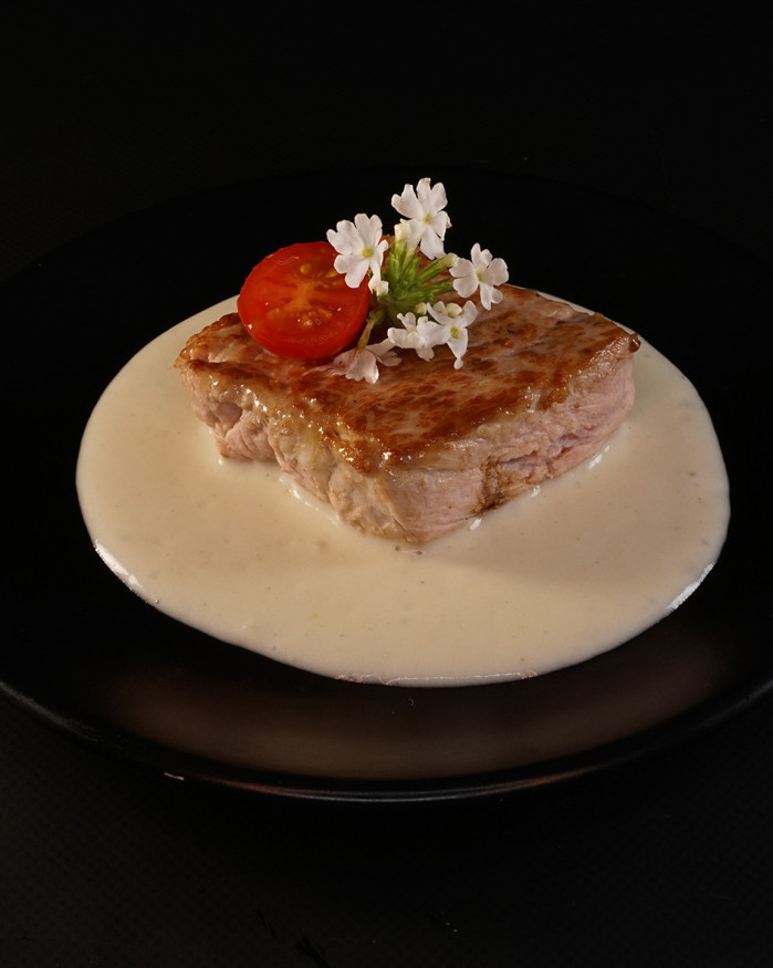 Pavé de côte de veau à la crème et Pleurote