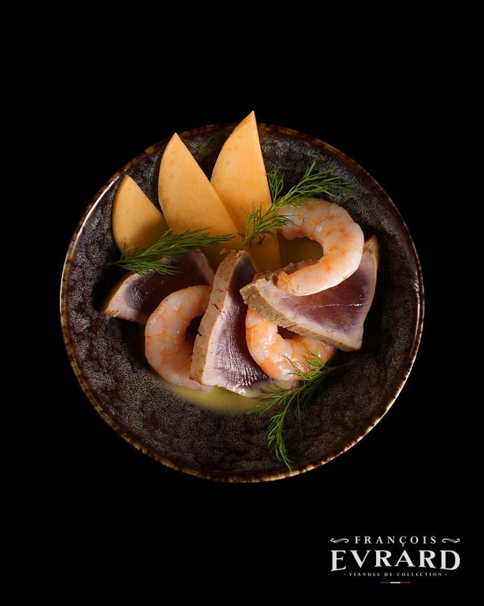 Mi Cuit de Thon Gambas et Mangue